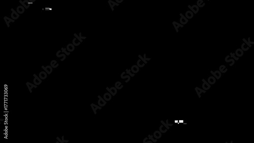 Black and White Glitch Overlay Footage with Distorted Visual Effects