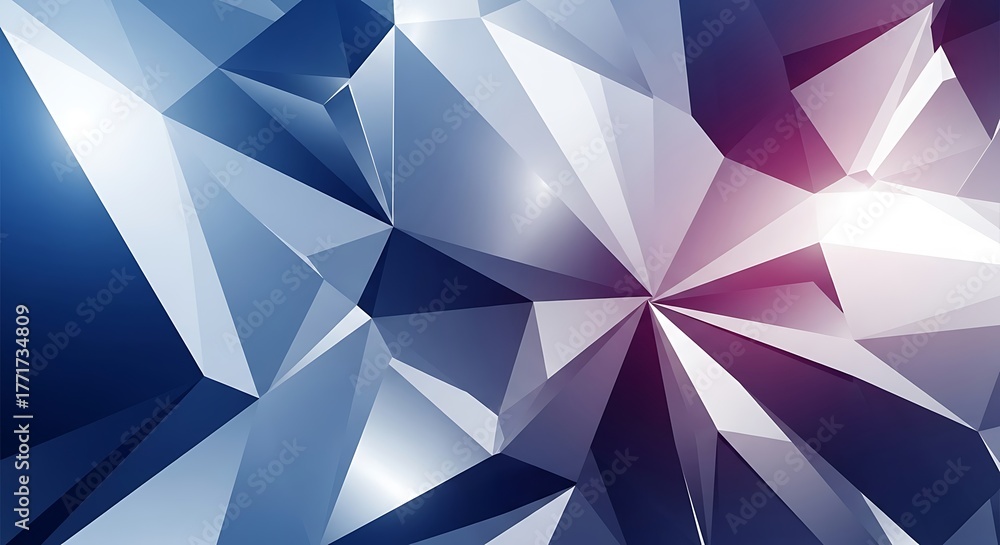 Obraz premium Crystal facet abstract light reflection geometric background