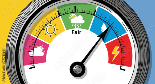Weather Condition Indicator with Needle Pointing to Stormy.