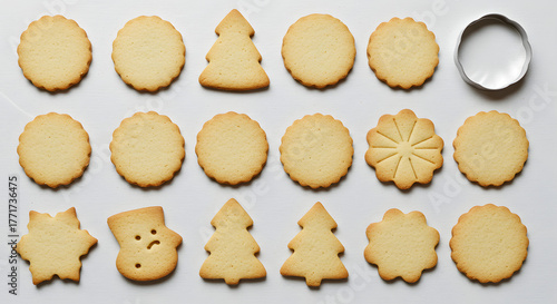 Delicious homemade shortbread cookies in various festive shapes.