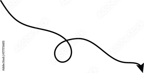 curved hand drawn arrows. Sketch curved dashed arrows design.  Zigzag arrow stripes design with dotted lines