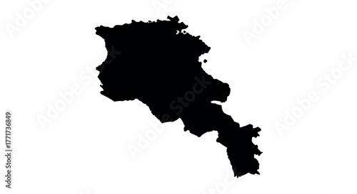 Silhouette map of armenia: bold and minimalist design