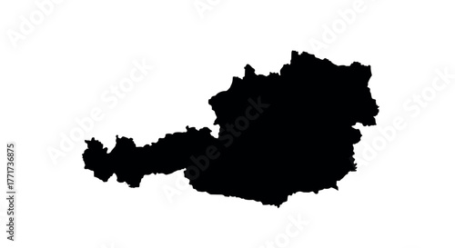 Austria country silhouette map on white background