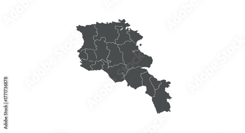 Detailed map of armenia with administrative borders