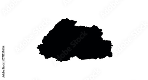 Bhutan country outline silhouette on white background