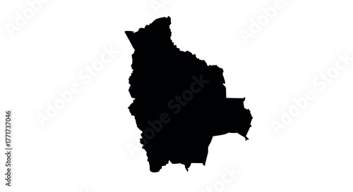 Bolivia country outline in black silhouette on white background