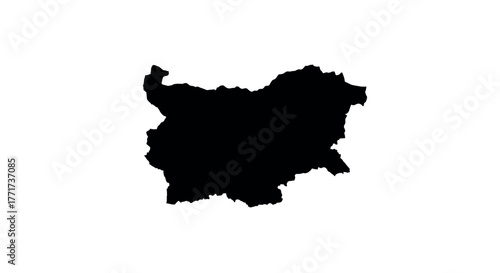 Black silhouette of bulgaria map on white background