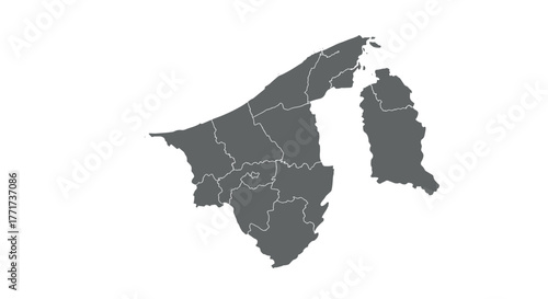 Brunei simple map with borders