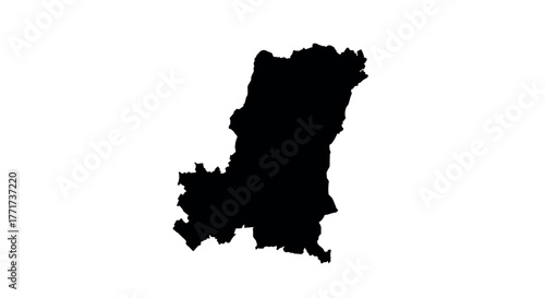 Republic of the congo country silhouette map in black