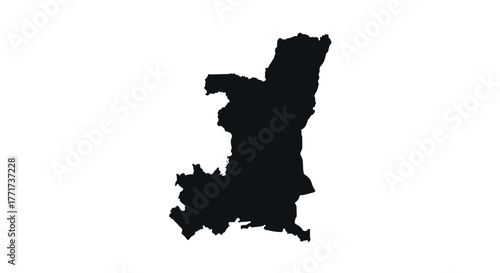 Kinshasa province map silhouette on white background