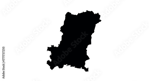 Congo brazzaville silhouette map on white background
