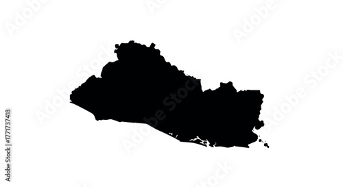 Silhouette map of el salvador on a white background