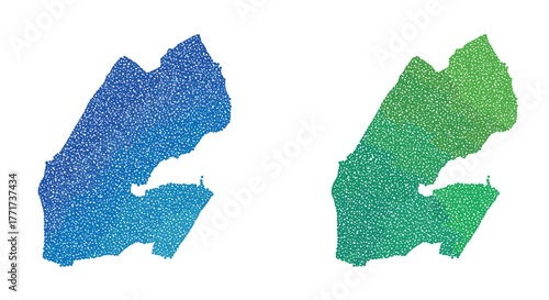 Gradient dot map design representing urban islands with geographic precision