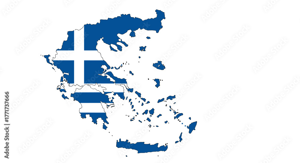 Obraz premium Greece map with national flag colors in simple outline design