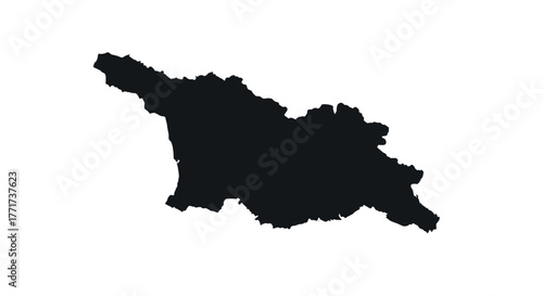 Silhouette map of georgia on a white background