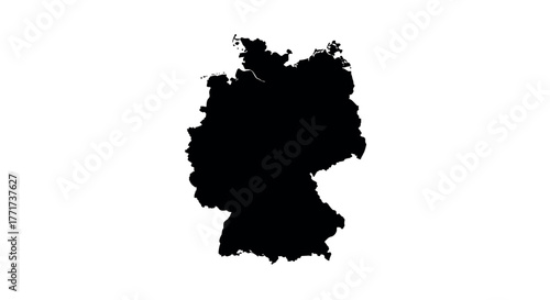 Silhouette of germany map with clean white background for design projects