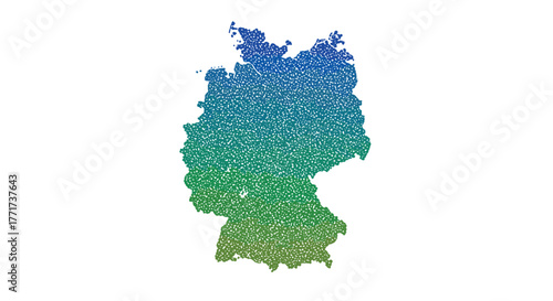 Colorful gradient map of germany with dotted texture on white background