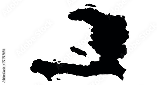 Haiti country outline silhouette on white background