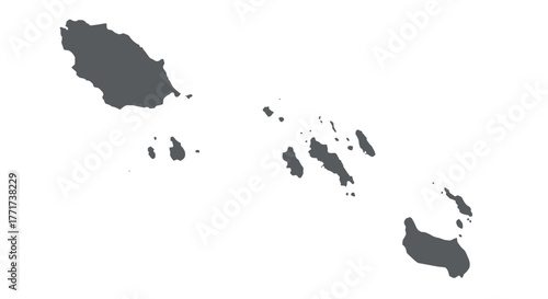 Minimalist map of solomon islands in monochrome silhouette style