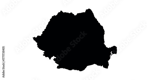 Romania country outline silhouette on white background