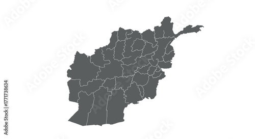 Outline map of afghanistan with detailed provincial borders