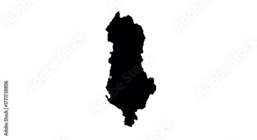Albania country map silhouette on white background