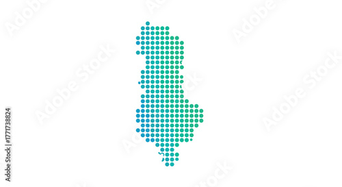 Colorful dotted map of albania in halftone style