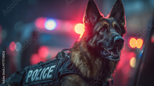 K9 unit dog working with the police.