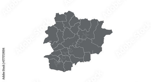 Bourgogne franche comté region map with internal borders