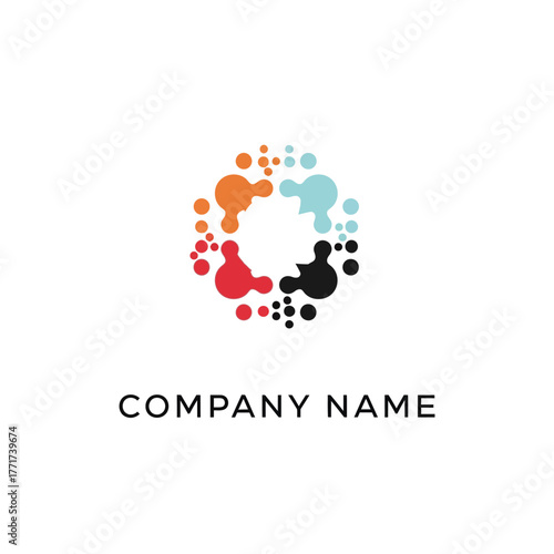Colorful Abstract Logo Design Representing Connection and Community.