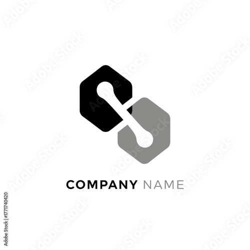 Interconnected Hexagons - A Modern Logo Design for Technology and Innovation.