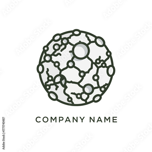 Intricate network sphere design representing innovation and technological advancement for company branding.