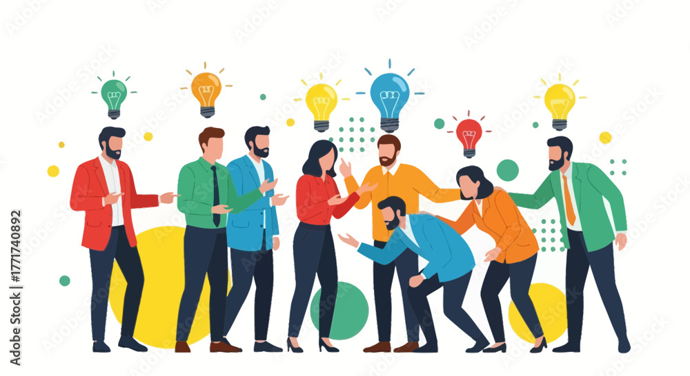 Obraz premium Creative Team Brainstorming Ideas And Generating Innovative Solutions Together
