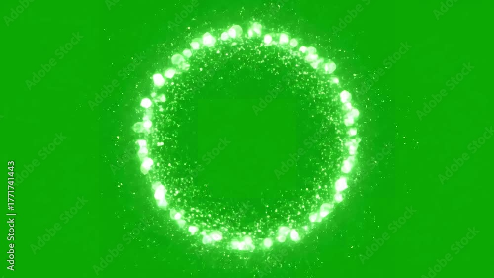 custom made wallpaper toronto digitalAbstract Motion Graphics Elements with round particles circle light trail green screen alpha channel distortion, overlay, glitch, static noise, scan lines on black background, 4k animated video loop