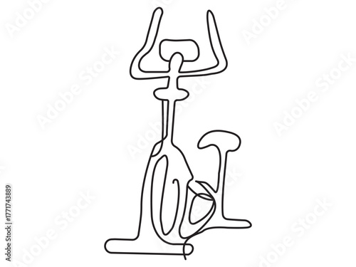 Stationary Exercise Bike Single Line Icon | Minimalist Cardio Fitness Equipment Art