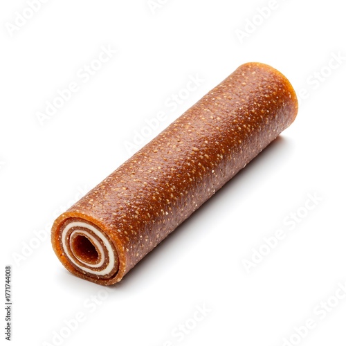 fruit roll up (unrolled), isolated on white background
