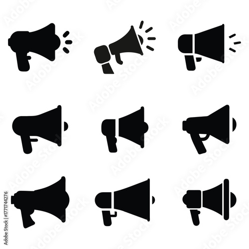 megaphone icon or logo isolated sign symbol vector illustration - Collection of high quality black style vector icons