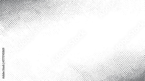 Monochrome halftone texture overlay for organic vintage grunge design. Retro halftone vector texture with subtle ink print and splattered effect. 