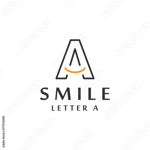 Smiling letter a design