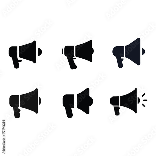 megaphone icon or logo isolated sign symbol vector illustration - Collection of high quality black style vector icons
