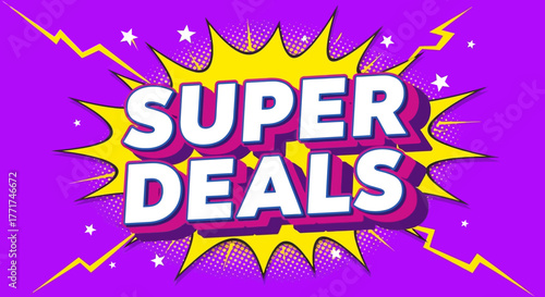 Super Deals Pop Art Comic Style Promotion Banner