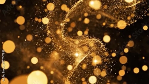 Cinematic Gold Particle Atmosphere Overlay on Black Background