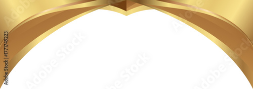 Golden metallic curved border with foil texture and subtle gradient shine, perfect for elegant graphic templates and label design.