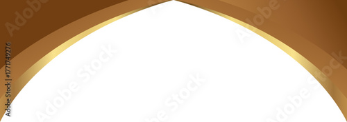 Elegant gold gradient curve accent with metallic reflection, smooth decorative edge for luxury visual design and templates.