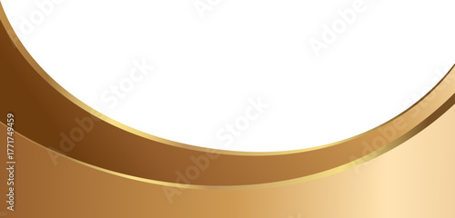 Smooth golden arc border with reflective metallic gradient, refined design for modern label and invitation templates.