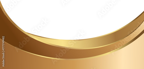 Golden reflective edge curve with foil finish and soft wave border, ideal for elegant branding and visual design.
