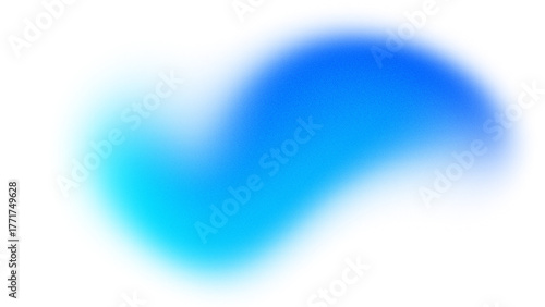 Light blue gradient abstract element with noise and grainy texture isolated on transparent background