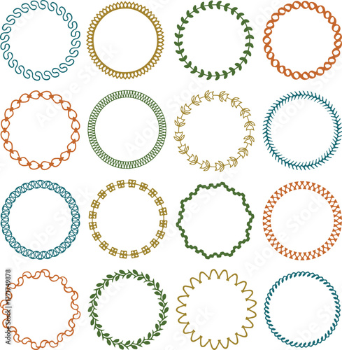 round hand stitched embroidered frames