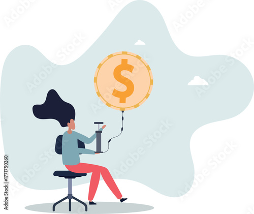 Inflation in causing by energy shortage, interest rate policy to reduce inflation,money devaluation concept.life and employment of people.