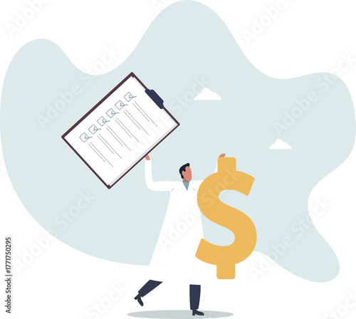 Financial checkup, diagnose income, expense and investment plan, wealth management or insurance concept.life and employment of people.